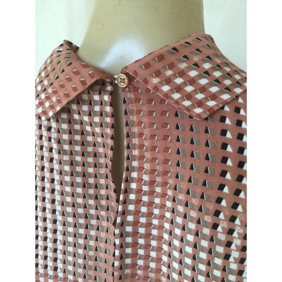 Karen Simonsen Top Blouse Printed Silky Geometric - Picture 7 of 8